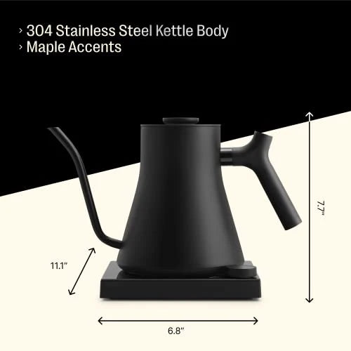 Fellow Stagg EKG Pro Studio Electric Gooseneck Kettle - Pour-Over Coffee and Tea Pot, Stainless Steel, Quick Heating, Matte Black, 0.9 Liter - Image 4