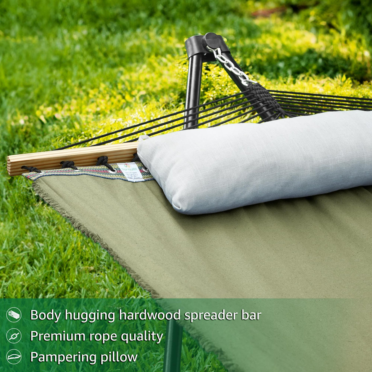 Unity Hammock with Stand 800 lbs Capacity Steel Double Hammock Sage 46 lbs