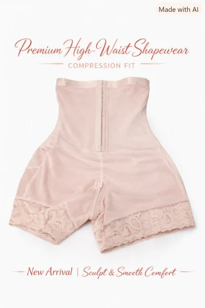 Vintage Womens High Waist Control Panty Girdle Shapewear Lace Trim