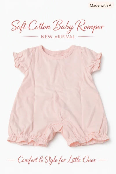 Baby Girl Pink Cotton Romper with Lace Collar Size 6-9 Months