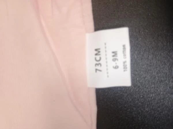 Baby Girl Pink Cotton Romper with Lace Collar Size 6-9 Months