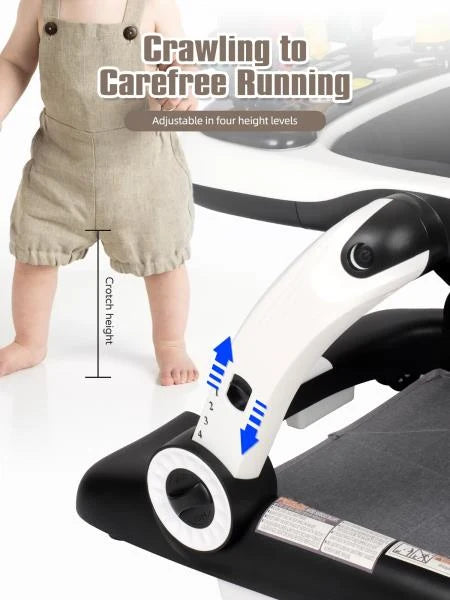 3-in-1 Baby Walker and Activity Center with Music Lights and Adjustable Wheels - Black