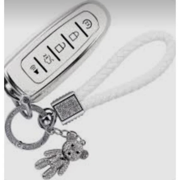 Sparkling Teddy Bear & Car Key Fob Charm Set