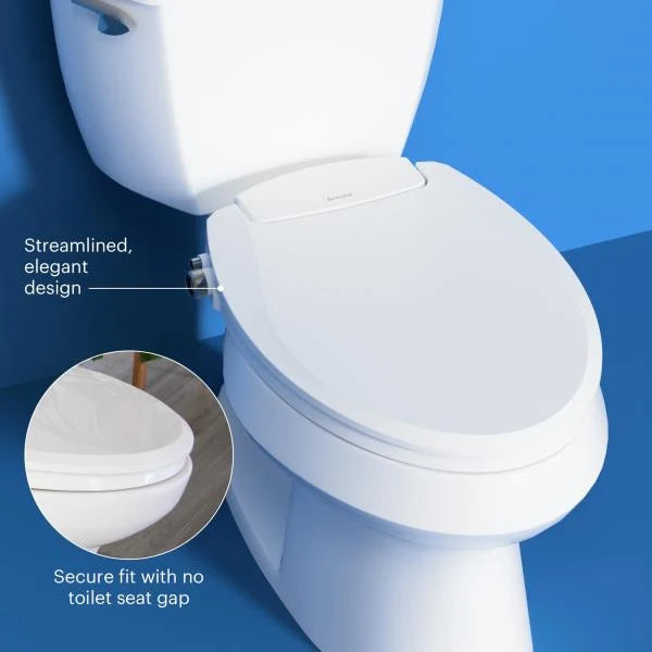 Brondell Swash Ecoseat Non-Electric Bidet Toilet Seat for Elongated Toilets Dual Nozzle White - Image 3