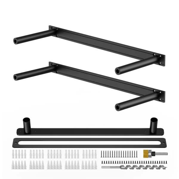 Heavy Duty Floating Shelf Brackets with Metal Jig Black Supports 200lbs 1.75 to 4 Thickness - Image 1