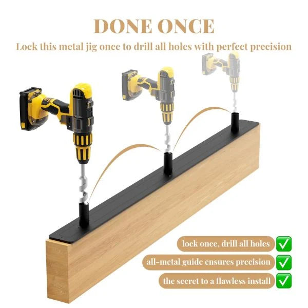 Heavy Duty Floating Shelf Brackets with Metal Jig Black Supports 200lbs 1.75 to 4 Thickness - Image 3