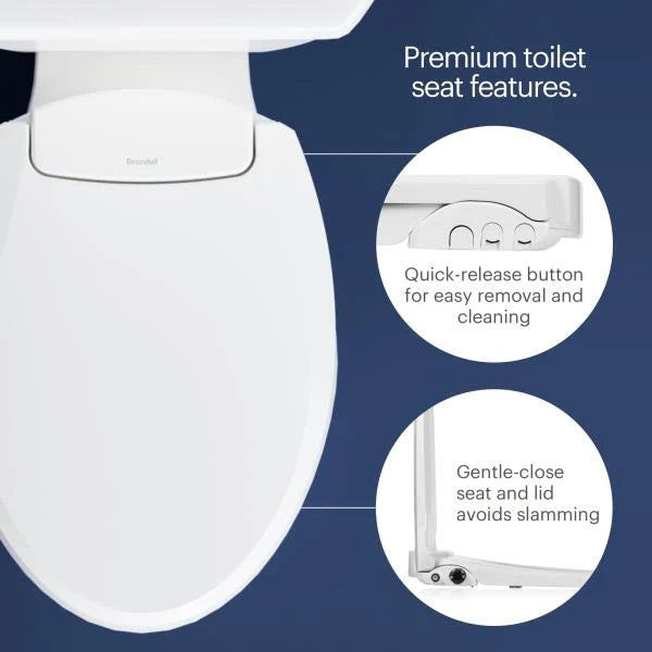 Brondell Swash Ecoseat Non-Electric Bidet Toilet Seat for Elongated Toilets Dual Nozzle White - Image 4