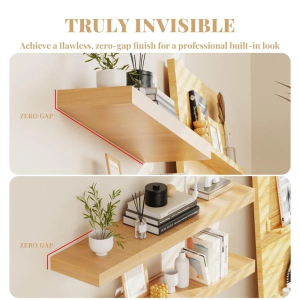 Heavy Duty Floating Shelf Brackets with Metal Jig Black Supports 200lbs 1.75 to 4 Thickness - Image 5