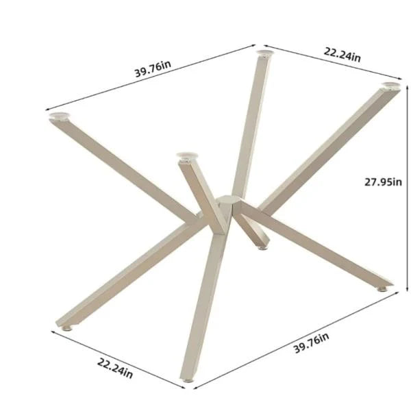 Modern Metal Crossed-Leg Table Base for Glass Marble or Wood Tabletops - Silver - Image 1