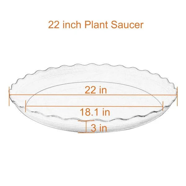 22 Inch Plastic Plant Saucer Tray Terracotta Garden Water Plate for Pots Pack of 2 - Image 2