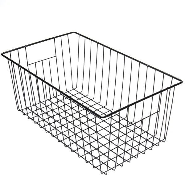 16in L x 12in W x 6in H Deep Metal Wire Freezer Storage Organizer Baskets 2-Pack - Image 5