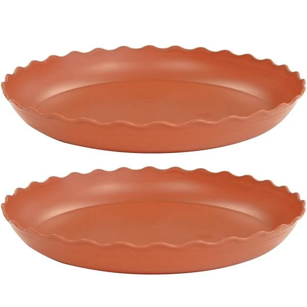 22 Inch Plastic Plant Saucer Tray Terracotta Garden Water Plate for Pots Pack of 2 - Image 1