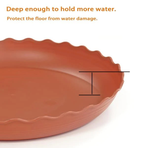 22 Inch Plastic Plant Saucer Tray Terracotta Garden Water Plate for Pots Pack of 2 - Image 4