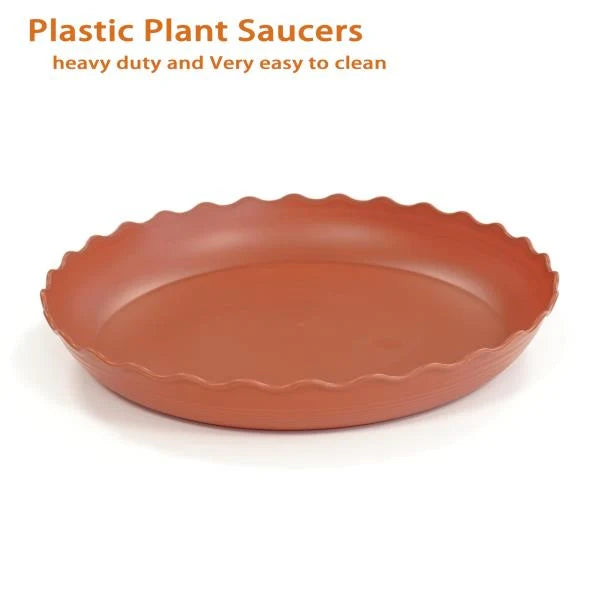 22 Inch Plastic Plant Saucer Tray Terracotta Garden Water Plate for Pots Pack of 2 - Image 3
