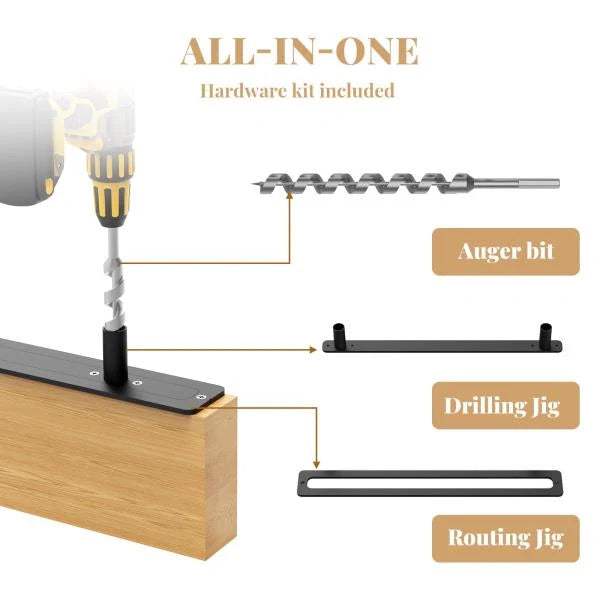 Heavy Duty Floating Shelf Brackets with Metal Jig Black Supports 200lbs 1.75 to 4 Thickness - Image 9