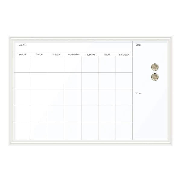 Magnetic Dry Erase Calendar 30 x 20 Inches White Decor Frame - Image 1