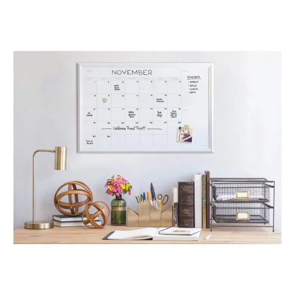 Magnetic Dry Erase Calendar 30 x 20 Inches White Decor Frame - Image 2