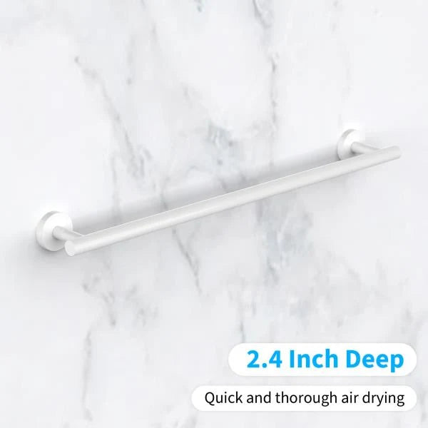 Pieces White Bathroom Towel Bar 24 Inch Towel Holder - Image 7