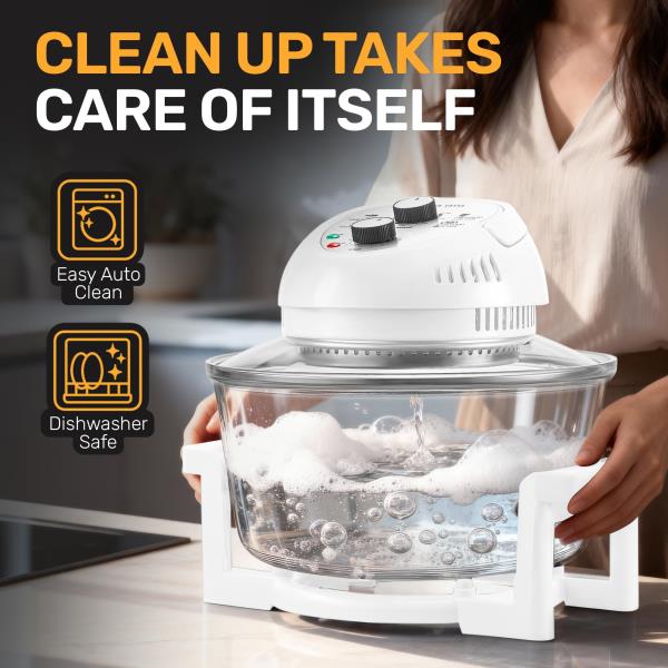 Qt Large Glass Air Fryer with 3 Cooking Sections and Stainless Steel Racks - Image 6