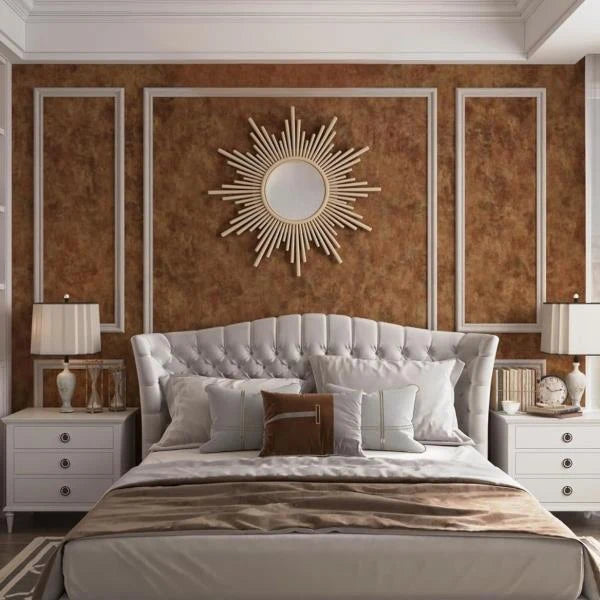 Burnt Orange Copper Peel and Stick Modern Mid Century Wallpaper - Image 1