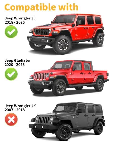 Saleago Window Rain Guards for Jeep Wrangler JLGladiator Black $52.00 - Image 4