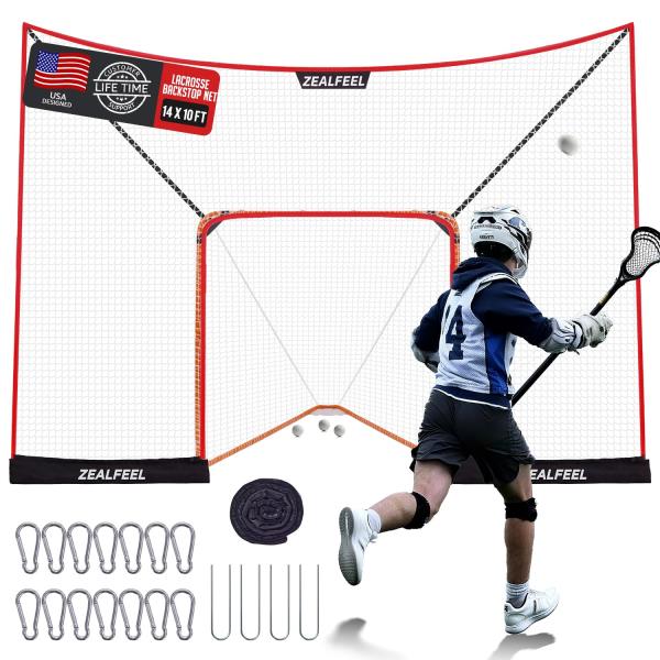 Lacrosse Backstop Net 14x10FT Extra-Large Shooting Coverage - Image 1