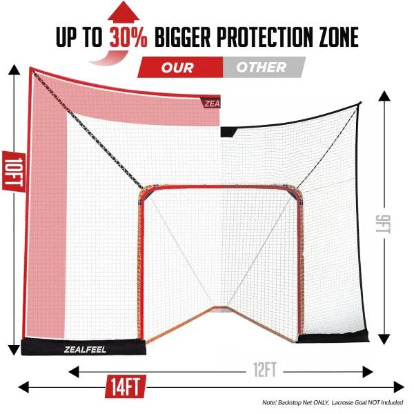Lacrosse Backstop Net 14x10FT Extra-Large Shooting Coverage - Image 4