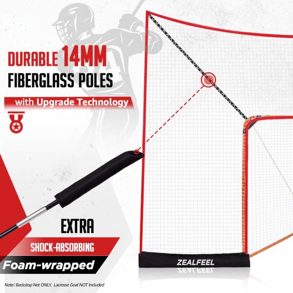 Lacrosse Backstop Net 14x10FT Extra-Large Shooting Coverage - Image 5