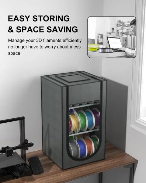 D Printer Filament Storage Box 30-Roll Capacity Waterproof Dust-Proof Oxford Cloth Organizer