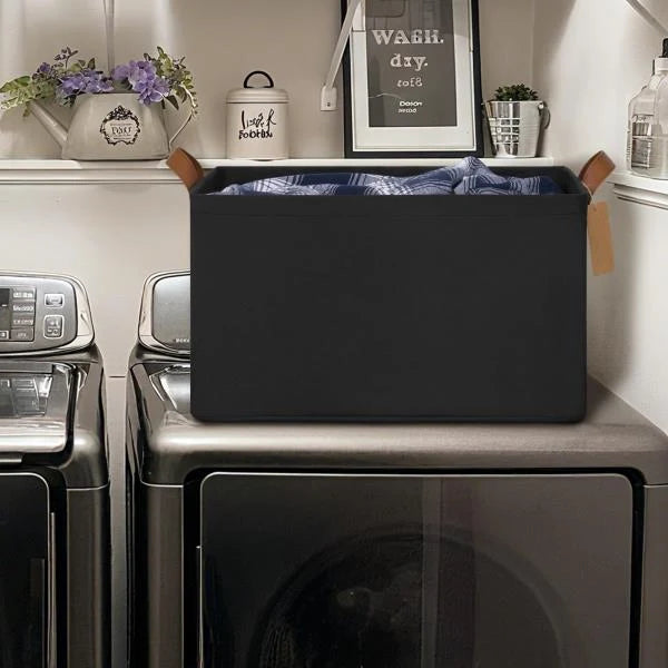L Extra Large Fabric Storage Bins for Shelves 19 L x 13 W x 11 H Black 2-Pack