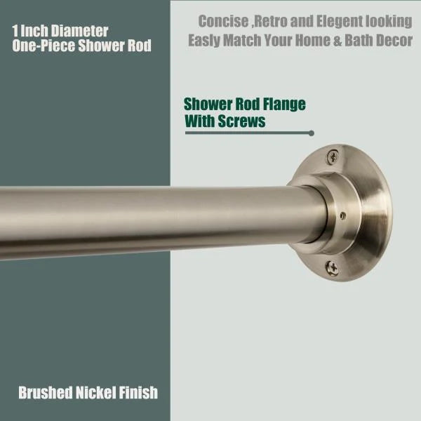 Heavy Duty Straight Shower Rod Brushed Nickel