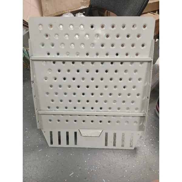 Perforated Metal Tray Basket Container Storage Bin Gray - Image 1