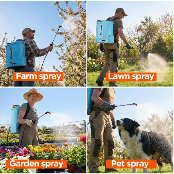 2 Gallon Battery Powered Backpack Sprayer with Mixer 0-100 PSI