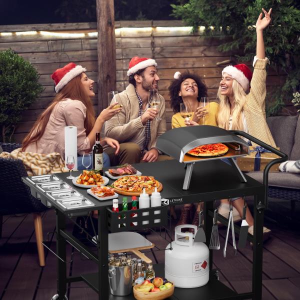 Outdoor Pizza Oven Table Stand Grill Cart 39.7L x 27.55W x 35.8H - Image 7