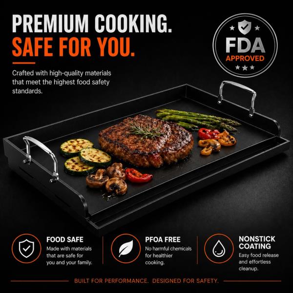Griddle for Gas Grill Flat Top Grill Griddles Plate 25 x 16 Inch Cast Iron Retail $76.00 - Image 2
