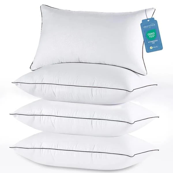 JOLLYVOGUE King Size Pillows Set of 4, Cooling and Firm King Pillows with Oeko-Tex Certified Down Alternative Filling for Side, Back, and Stomach Sleepers, Hotel Collection Retail $39.00 - Image 1