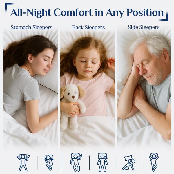 JOLLYVOGUE King Size Pillows Set of 4, Cooling and Firm King Pillows with Oeko-Tex Certified Down Alternative Filling for Side, Back, and Stomach Sleepers, Hotel Collection Retail $39.00 - Image 6