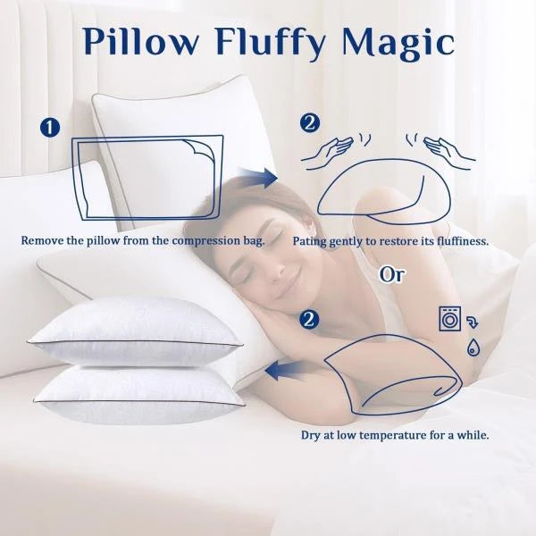 JOLLYVOGUE King Size Pillows Set of 4, Cooling and Firm King Pillows with Oeko-Tex Certified Down Alternative Filling for Side, Back, and Stomach Sleepers, Hotel Collection Retail $39.00 - Image 8