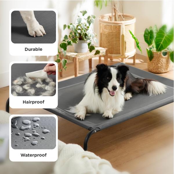 Elevated Cooling Dog Bed Large 49in Grey - Image 4