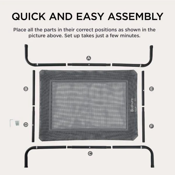 Elevated Cooling Dog Bed Large 49in Grey - Image 6