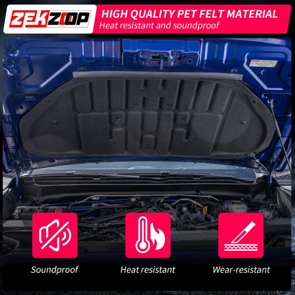 Soundproof Mat Hood Heat Insulation Shield for 2024-2025 Toyota Tacoma and 2025 Toyota 4Runner - Image 4