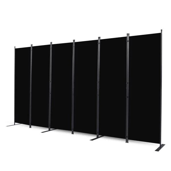 6-Panel Folding Room Divider Privacy Screen Black - Image 1