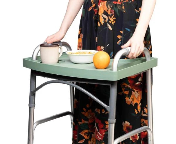 Green Walker Tray for Rolling Folding Walker with Cup Holder - Image 4