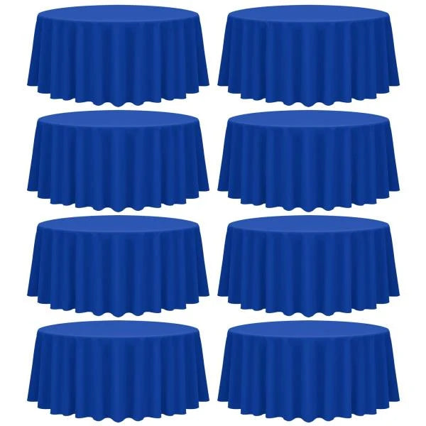 Pack Royal Blue Round Tablecloths - 120 Inch Polyester - Image 1