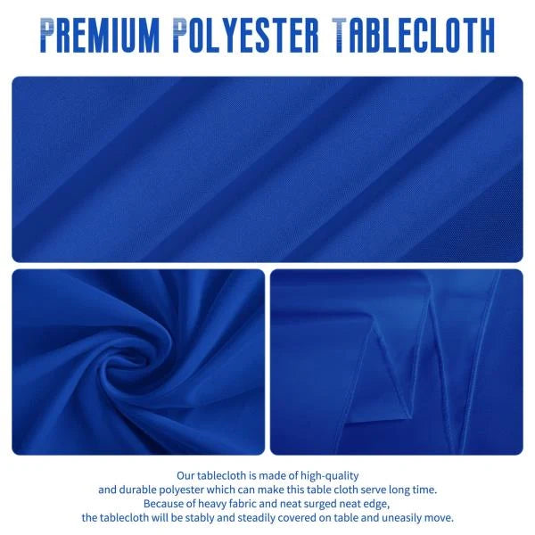 Pack Royal Blue Round Tablecloths - 120 Inch Polyester - Image 3