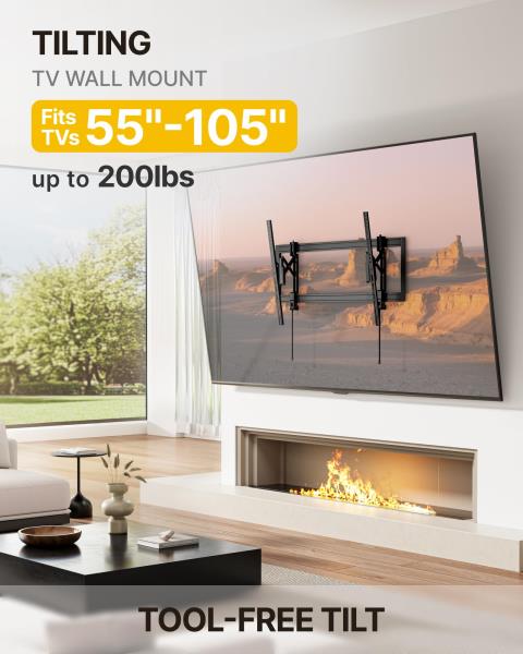 Heavy Duty Tilting TV Wall Mount for 55105 TVs up to 200lbs - Image 2