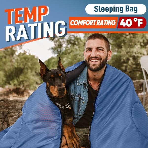 Degree Winter Sleeping Bag for Adults and Kids 32.3 x 90.5 Inch Yale Blue - Image 4