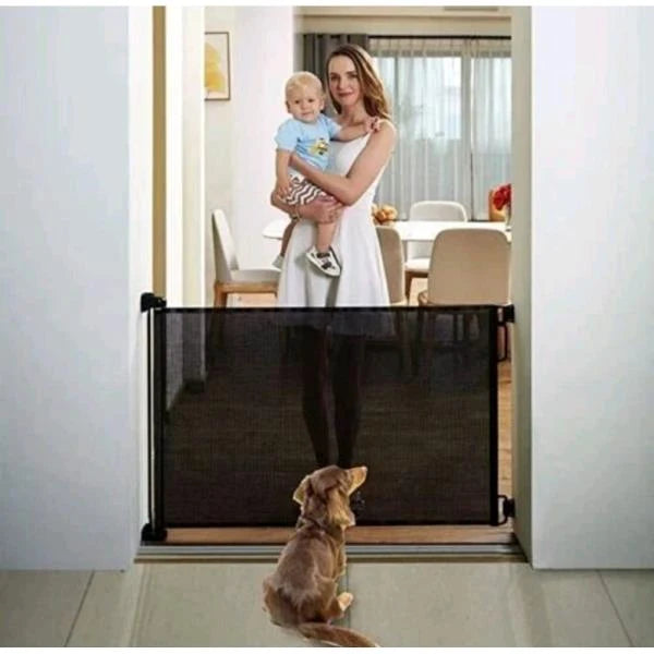 Black Mesh Safety Gate for Pets and Babies - Image 1