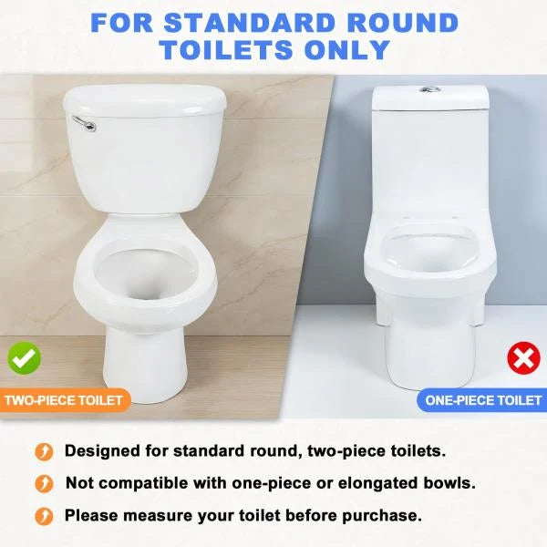 Raised Toilet Seat with Handles, Add 5 inch, Fits Round Toilet