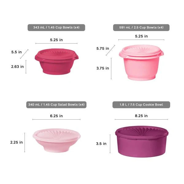 Tupperware Heritage 36-Piece Vintage Pink Set (18 Containers, 18 Lids)